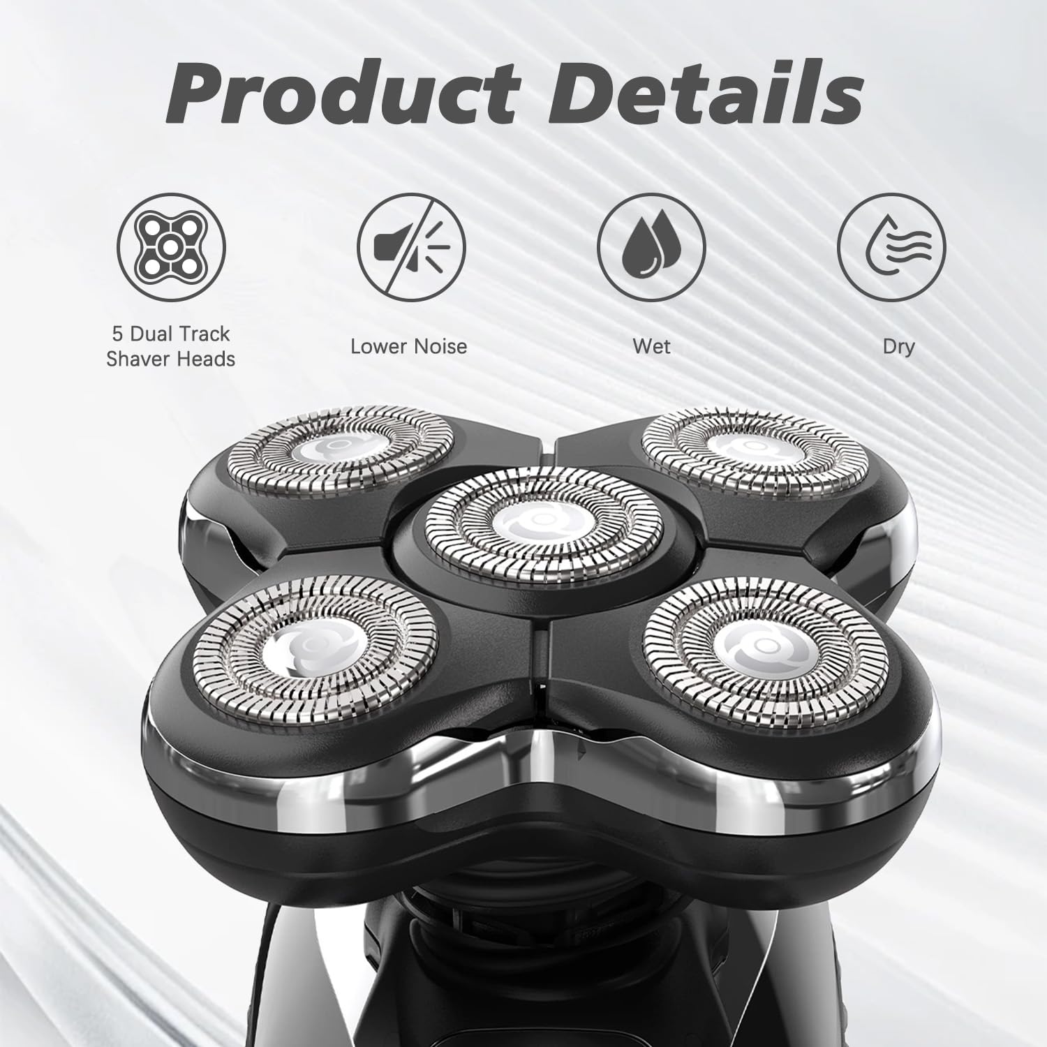 2 Pack Pro Head Shaver Replacement Blades Compatible with Remington Balder Pro Head Shaver Model XR7000, 5 Dual Track Heads for Remington Shaver, Precision Electric Shaving for Bald Men