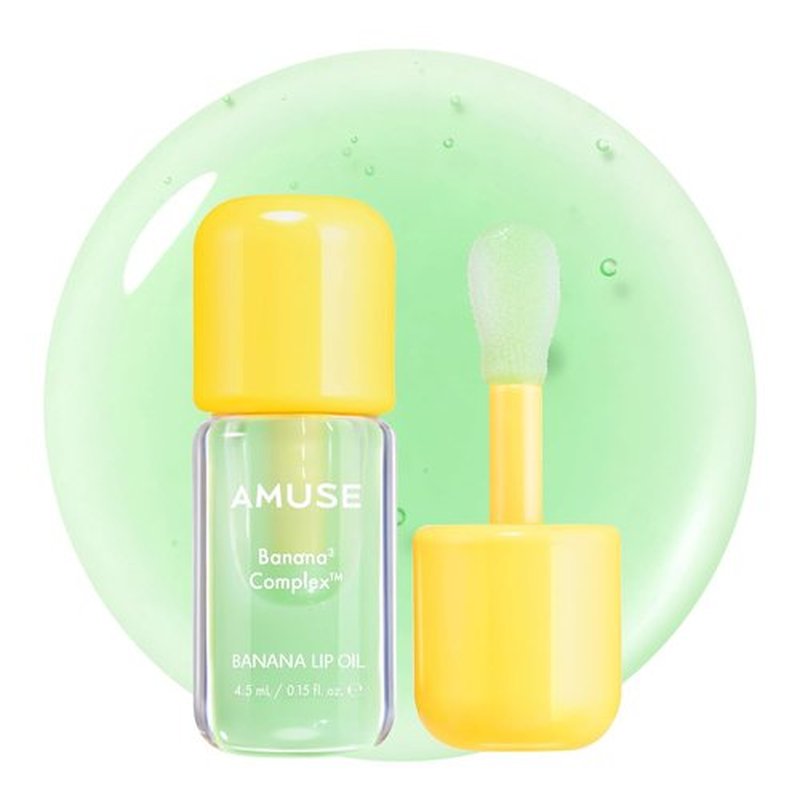 Amuse Seoul Banana Lip Oil | Hydrating Vegan Lip Oil with Peptide & Rice PDRN - 01 Zen Matcha, Lightweight Glossy Finish