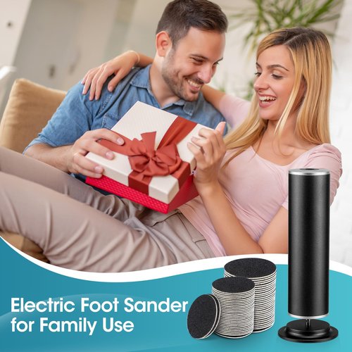 Electric Foot Callus Remover, Electric Callus Remover for Feet, Speed Adjustable Foot Sander Effortless Feet Skin Remover with 60pcs Replaceable Sandpaper Discs