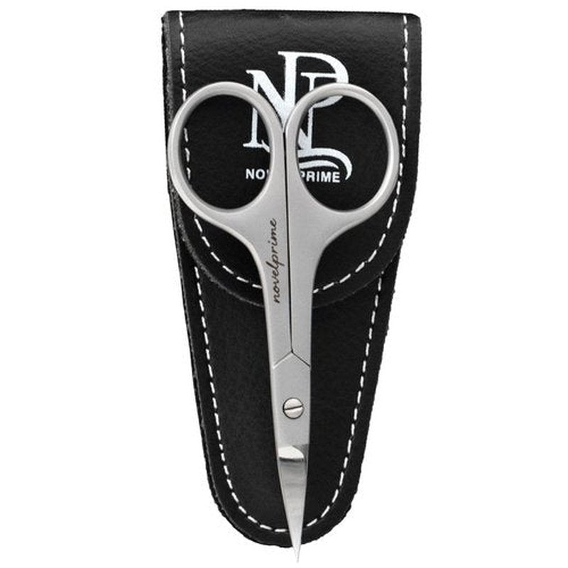 Novel Prime| Stainless Steel Cuticle Scissor with Extra Fine Curved Blade| Nail Scissors for Precise Pointed Tips| Manicure Scissors for Grooming and Eyebrows with Premium Leather Pouch (1 Count)