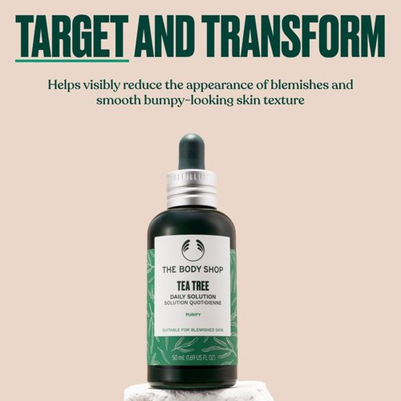 The Body Shop Tea Tree Daily Solution Serum - Purifying - For Oily, Blemished Skin - 1.69 Fl Oz