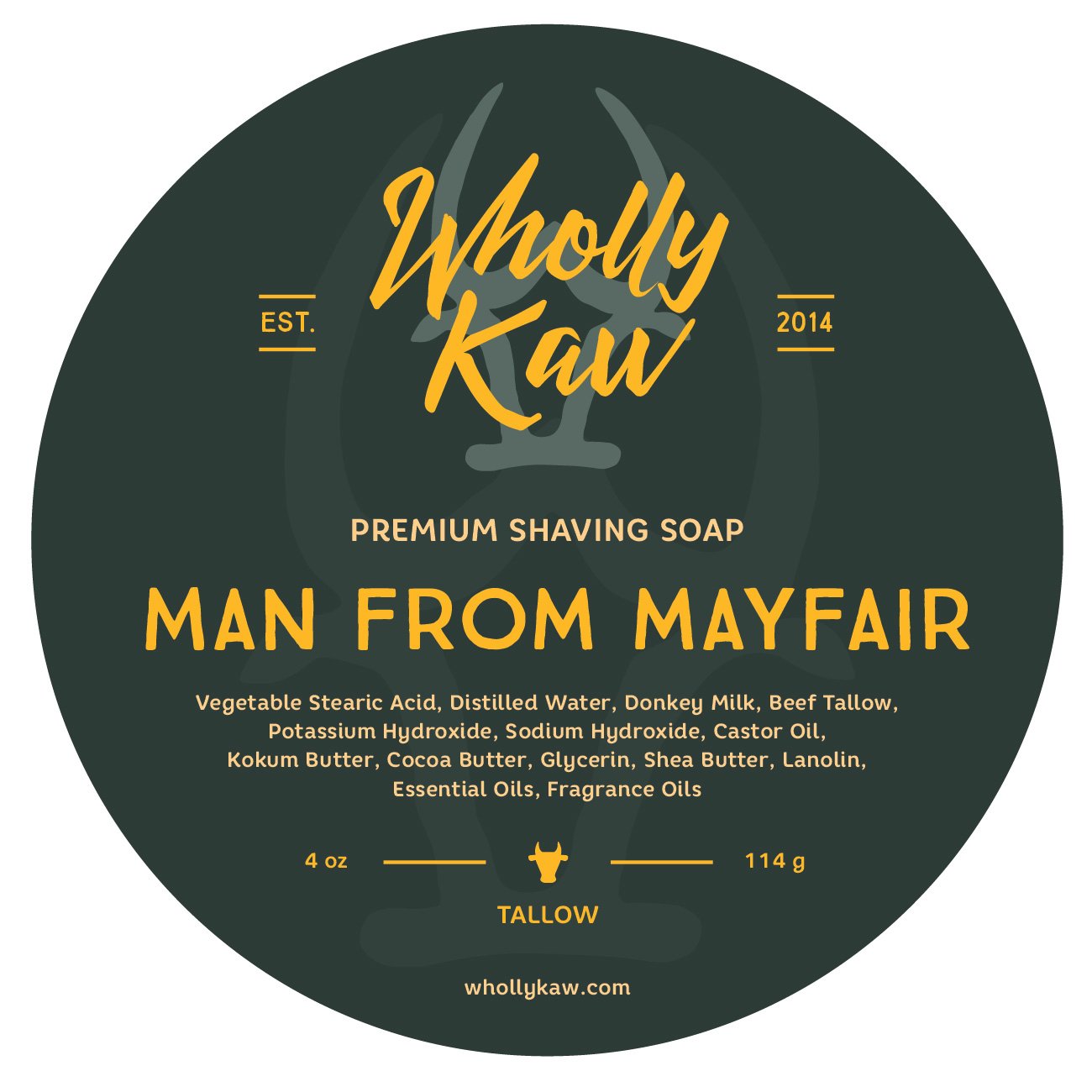Wholly Kaw Donkey Milk Shaving Soap, Man from Mayfair