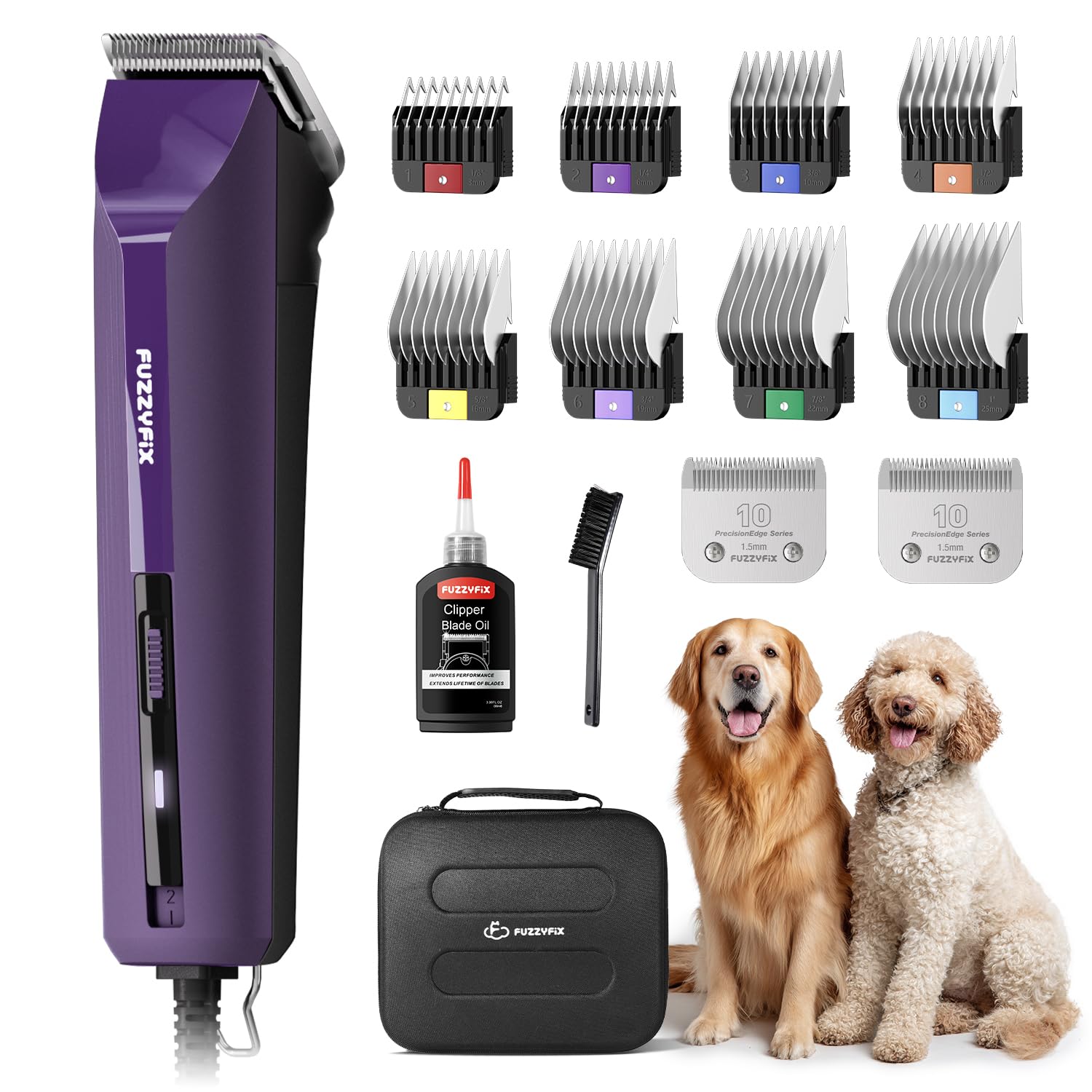 FuzzyFix AmpFix Professional Dog/Pet Grooming Clippers 2-Speed Heavy-Duty