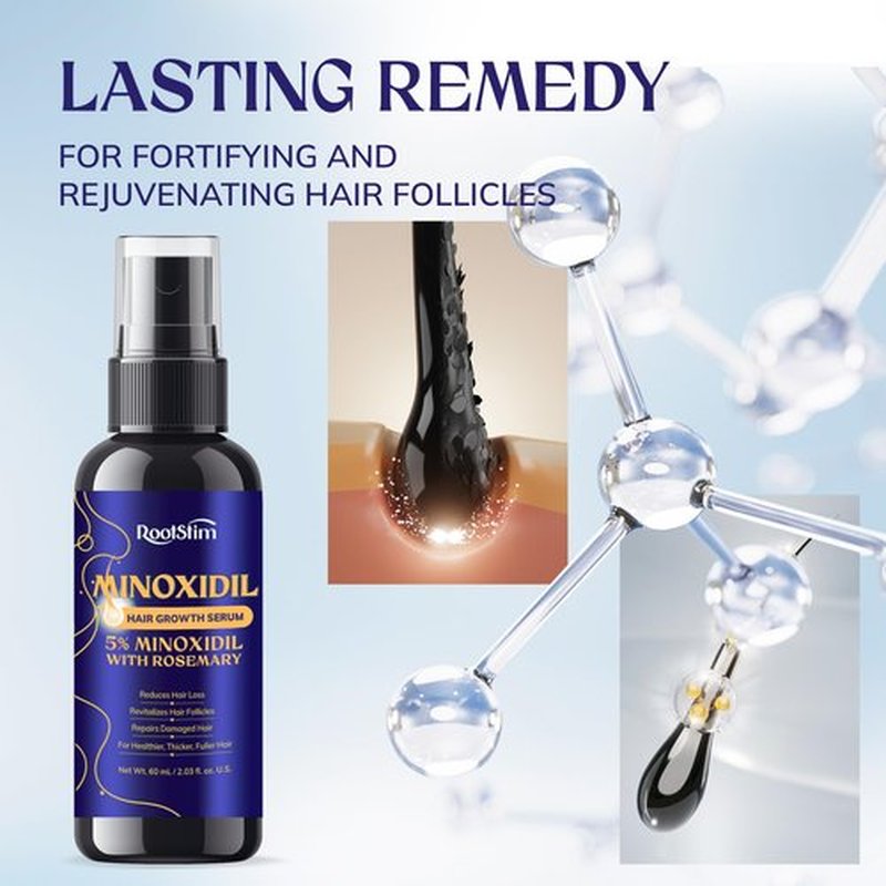 5% Minoxidil Hair Growth for Men and Women: Extra Strength Minoxidil Kit Hair Loss Treatment Serum with Rosemary for Faster Stronger Thicker Hair Growth 2 Fl Oz