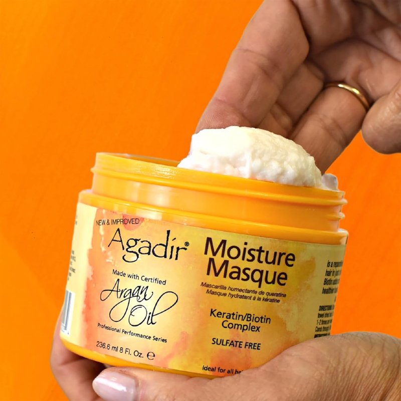 Agadir Moisture Masque - Deep Hydrating Hair Treatment for Soft, Manageable Hair | 8 Oz