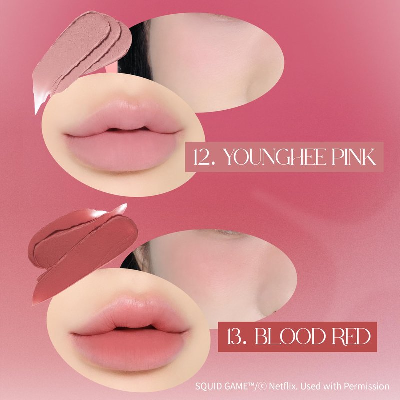 WAKEMAKE WM X NETFLIX SQUID GAME Over Blurring Pot 12 Younghee Pink | blurring pot, lips, cheek, wakemake
