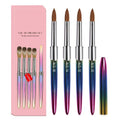 Kolinsky Professional Acrylic Brush Set - 4PCS for Nail Application, Size 10/12/14/16 Powder Brushes for Extension & 3D Carving