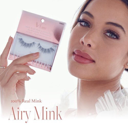 i•ENVY Airy Mink False Eyelashes, 100% Real Mink Fake Eye Lash, Lightweight Superfine Clear Band for Natural Look, Classic Styles, Easy Apply & Comfort (Morning Light)