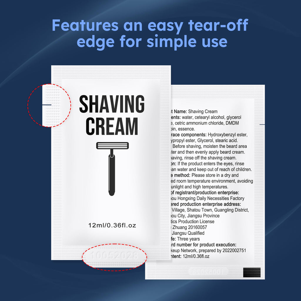 Lilingsty Shaving Cream Bulk, 12ml/0.42fl Oz Travel Shaving Cream, Individually Packaged, Suitable For Travel, Hotels, Home, Camping, Charities, Homeless People (300-PACK)