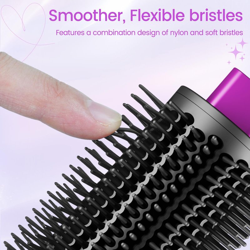 ZEPHBLOW Upgraded Round Volumizing Brush for Dyson Airwrap, Round Brush Attachment Compatible with Airwrap HS01/05/08, Flexible Bristles for Root Lift Volume Frizz Control Styling Volumizing, Rose