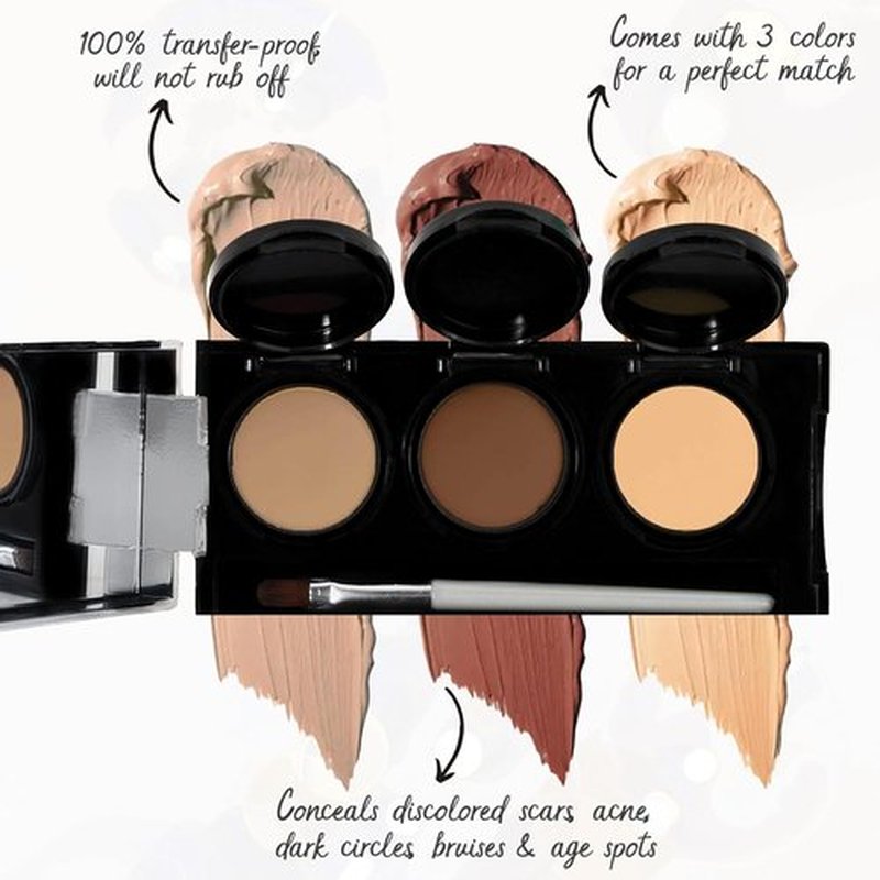 Dermaflage Waterproof Concealer Palette - Full Coverage Matte Finish for Face & Body | Hides Dark Circles & Acne - Medium