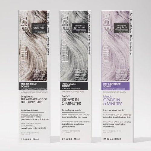 AGE Beautiful Demi Liqui-Creme 5-Minute Express Toner - Enhance Gray Hair, Ammonia Free, Nourishing Shine