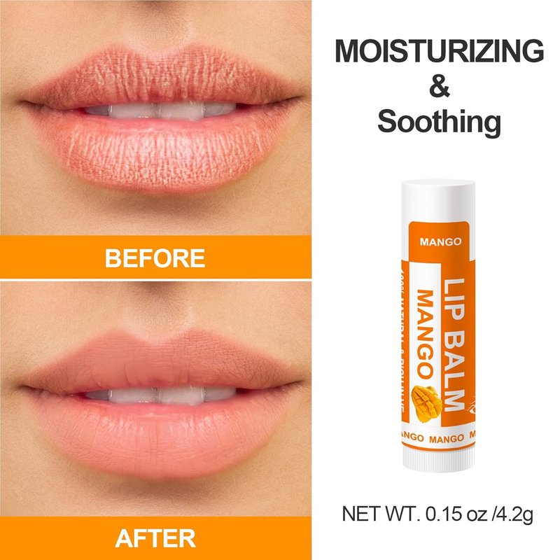 Yopela Natural Lip Balm 14-Pack | Moisturizing & Soothing with Vitamin E & Coconut Oil - 14 Flavors