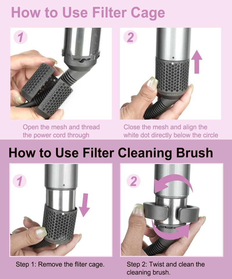 YTCHYYSK Outer Filter Cage Cover Replacement and Cleaning Brush for Dyson Airwrap HS01 HS05 Strainer Magnetic Filter Cover Part no. 969758-06 NO.969760-01