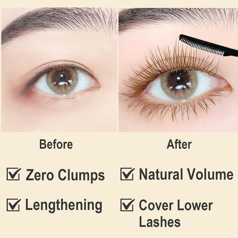 Regine Switzerland Brown Mascara Primer - Lengthening Formula for Fine, Short Lashes | Quick-Dry, Waterproof, Clump-Free Comb Brush