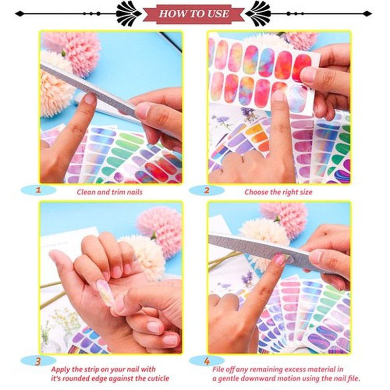 JERCLITY 440 Pieces 20 Sheets Red Solid Color Toe Nail Polish Strips Toenail Full Wraps with Nail File Self-Adhesive Red Full Nail Stickers Nail Art Decals for Women Girls Kids Nail Art