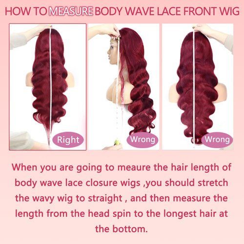 24 Inch Burgundy Lace Front Wigs Human Hair 99j 13x6 Body Wave Wigs Human Hair 180% Density Preplucked Full and Thick,100% Real Human Hair No Synthetic Blend No Tangle No Shedding Triple Lifespan 3X
