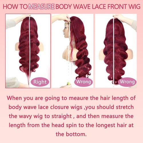 24 Inch Burgundy Lace Front Wigs Human Hair 99j 13x6 Body Wave Wigs Human Hair 180% Density Preplucked Full and Thick,100% Real Human Hair No Synthetic Blend No Tangle No Shedding Triple Lifespan 3X