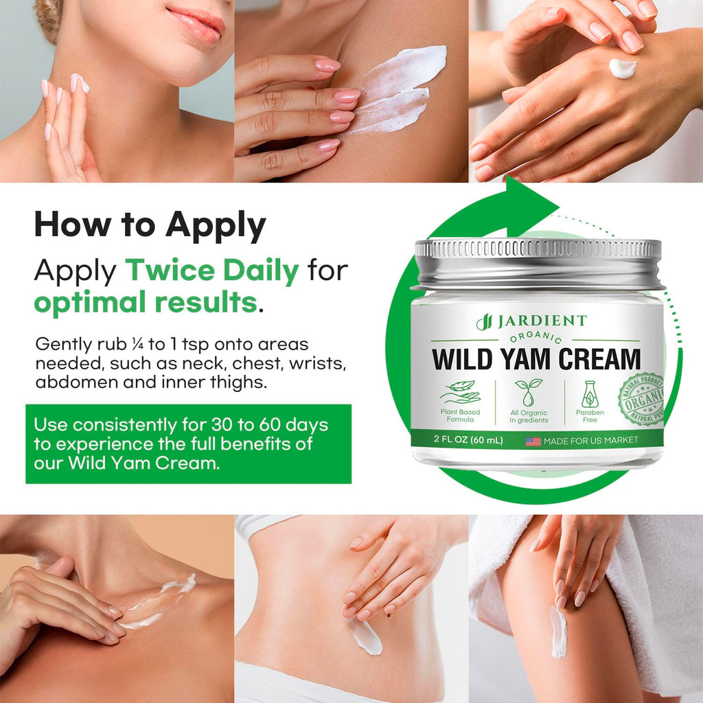 Jardient Wild Yam Cream Hormone Balance: Australia Dr. Barbara O'neill Recommended Organic Formula for Menopause Relief & Menstrual Support Like Hot Flashes Night Sweats