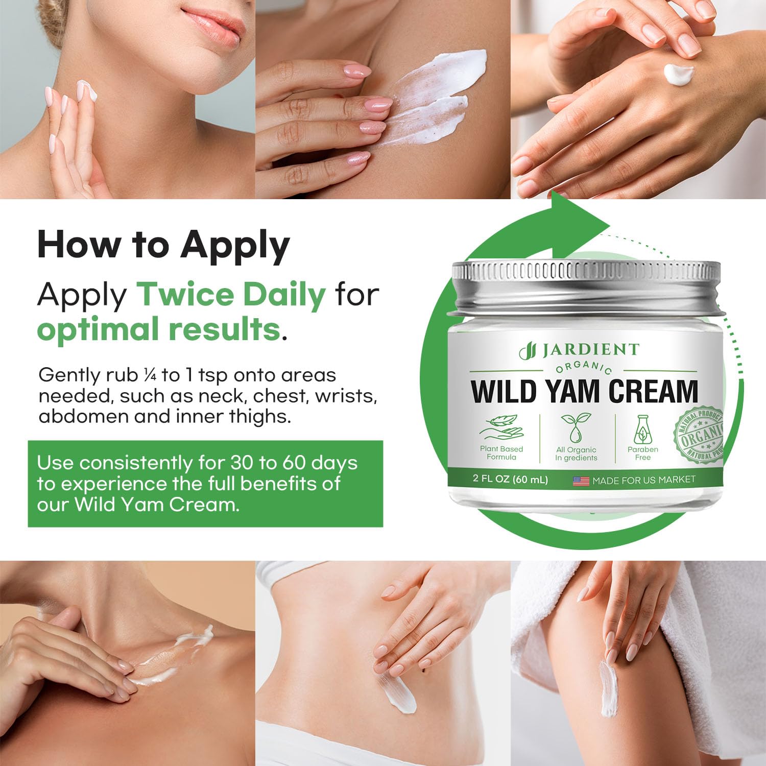Jardient Wild Yam Cream Hormone Balance: Australia Dr. Barbara O'neill Recommended Organic Formula for Menopause Relief & Menstrual Support Like Hot Flashes Night Sweats
