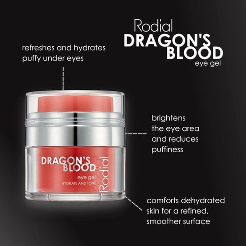 Rodial Dragon's Blood Eye Gel - Hydrating Eye Cream with Hyaluronic Acid for Smoother, Brighter Eyes | 0.5 fl. oz.