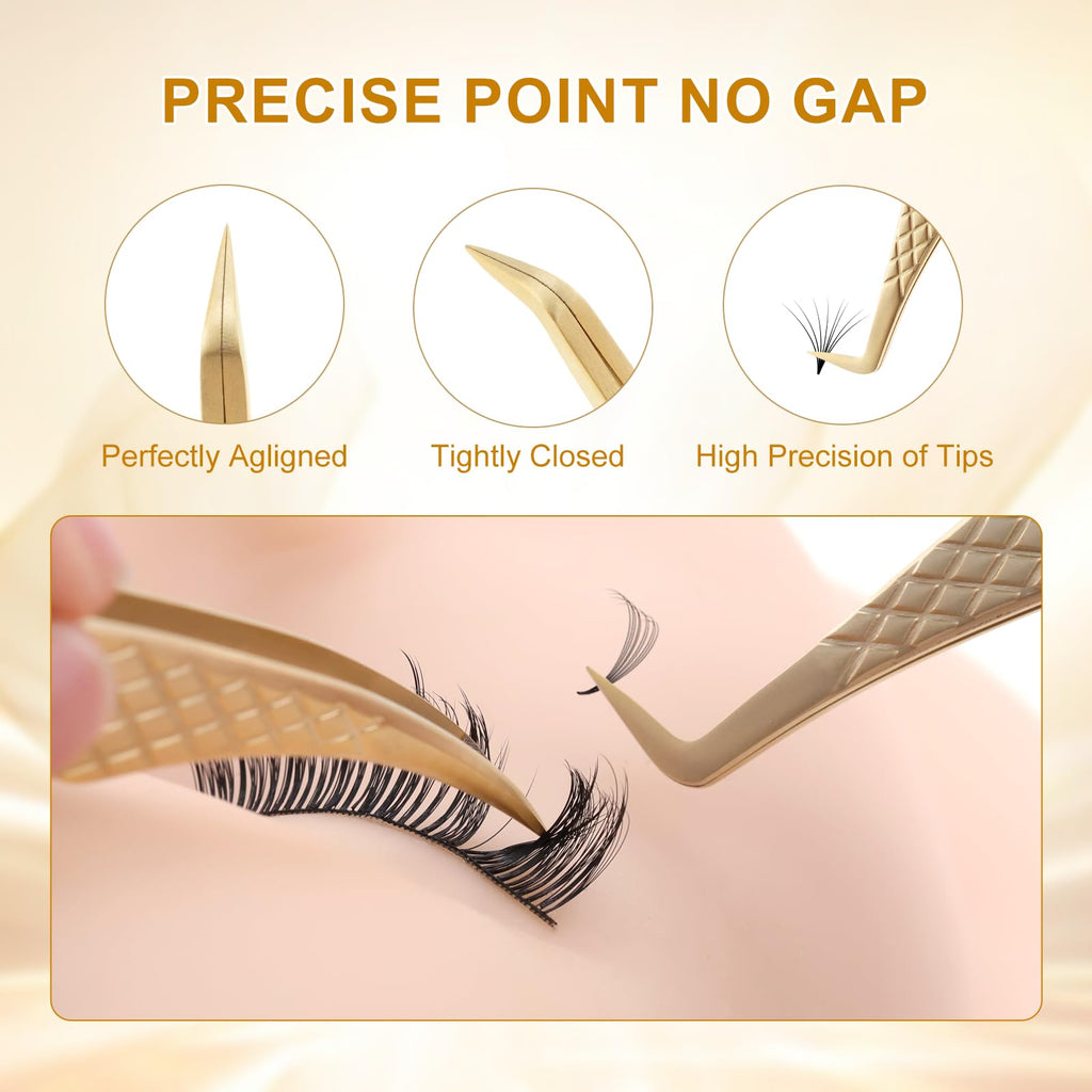 NAGARAKU Eyelash Extension Tweezers Fiber Tip AG-05 & AG-11 2Pcs Set