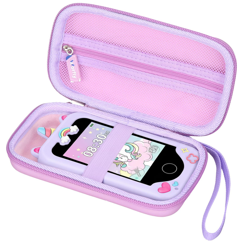 Kids Smart Phone Case for Luoba for WEOLULI for Luyiilo Toddler Girl Cell Mobile Phones, Purple Unicorn Kids Smart Phone Case(Box Only)