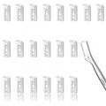 LuottsCare 20 Eyebrow Razor Blades - 20 Refill Blades for Dermaplane Razor for Women Face, Small Face Razors Blades for Peach Fuzz and Fine Hair, Multipurpose Exfoliating Dermaplaning Tools - S