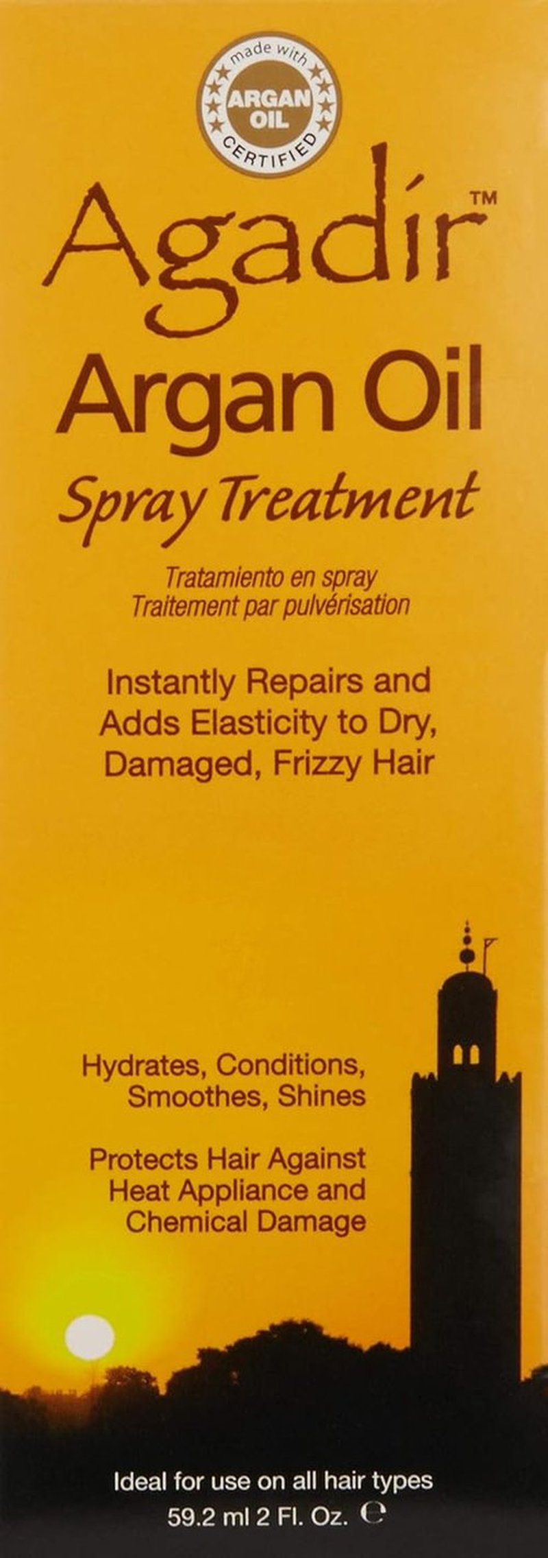 AGADIR Argan Oil Spray Treatment - Nourishing Hair Serum for Shine & Moisture | 2 Fl Oz