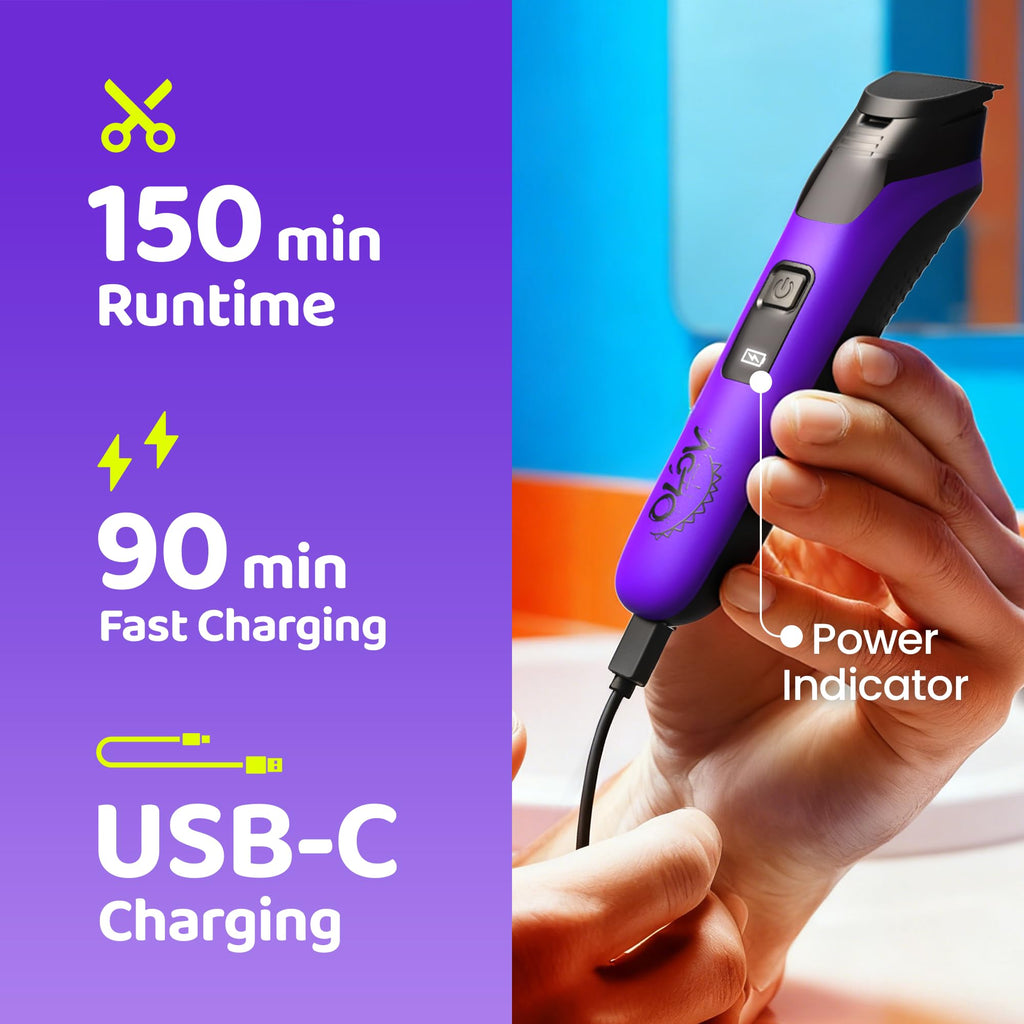 OLOV LITE Electric Beard Trimmer for Men,Nose Hair Trimmer &Men‘s Electric Razor 10-in-1 Grooming Kit Cordless Shaver Gift-Ready for Men(Purple)