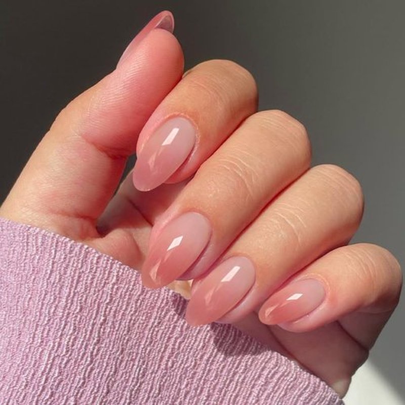 JMEOWIO Gel Nail Stickers Pink Apricot Gradient Semi Cured Gel Nail Strips Wraps UV/LED Nails Art Design Decoration Accessories