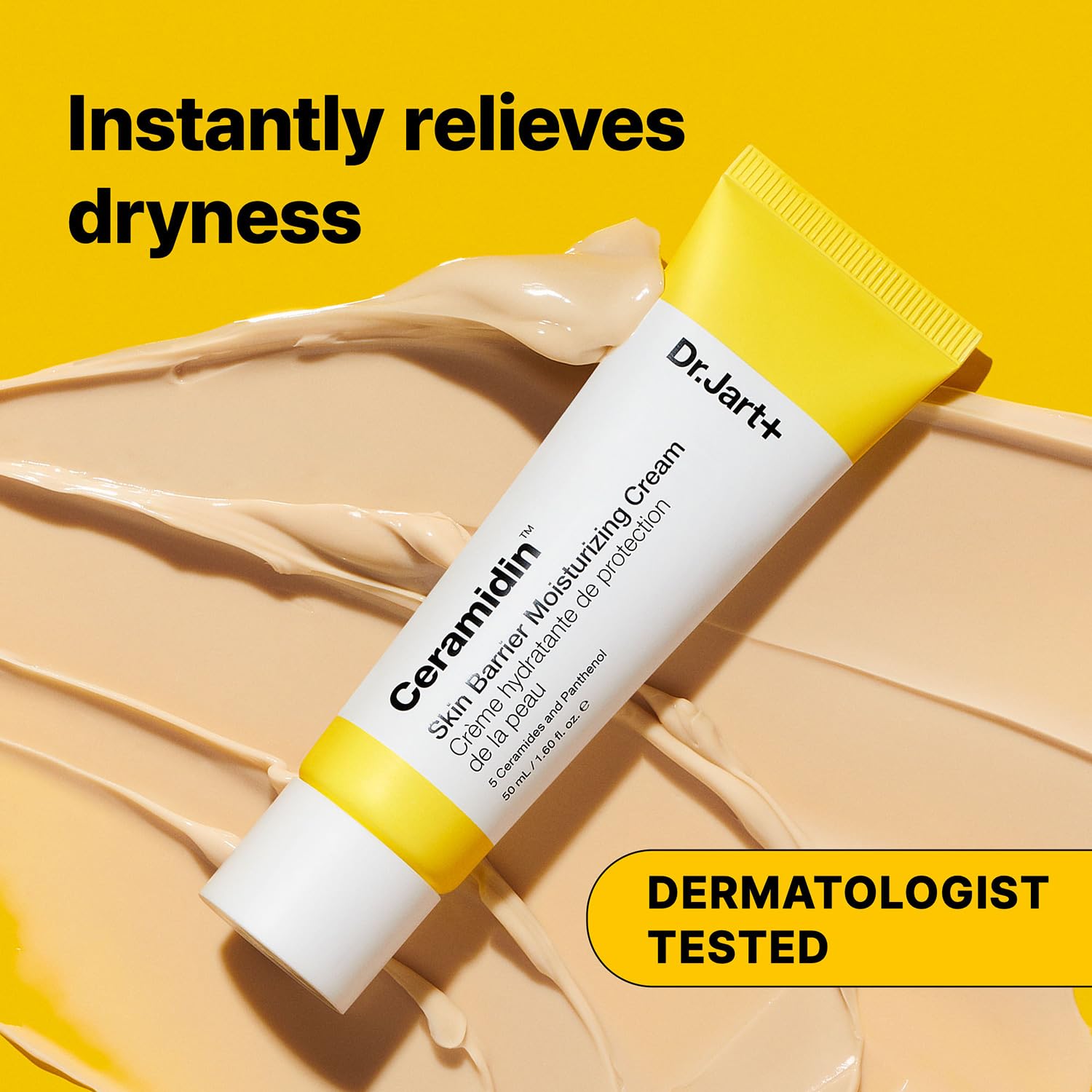 Dr.Jart+ Ceramidin Skin Barrier Korean Face Cream Moisturizer with Ceramides and Panthenol | Korean Skin Care, 1.69 Fl Oz (Pack of 2)