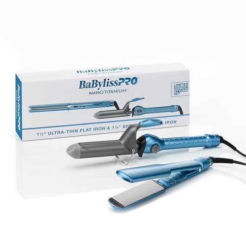 BabylissPRO Nano Titanium Hair Straightener - Ultra-Thin Flat Iron with 5-Inch Plates for All Hair Types