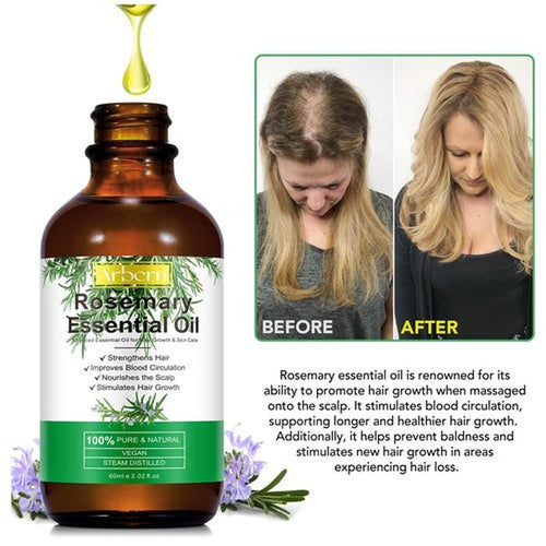 2 Pack Organic Rosemary Oil for Hair Growth,100% Pure Rosemary Essential Oil for Eyebrow and Eyelash Nourishes The Scalp