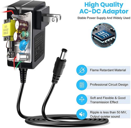 12V Nail Drill Charger Power Cord Compatible with Lavinda,Makartt,Lumcrissy,AIRSEE NS-0801,MelodySusie MS-801 Electric Nail Drill Machine Power Adapter Cord