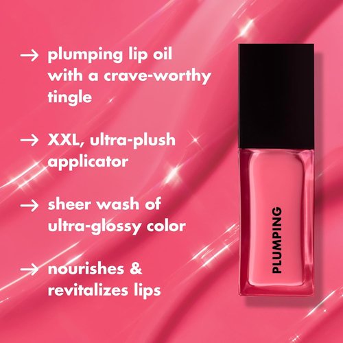 e.l.f. Glow Reviver Plumping Lip Oil - Tinted High-Shine Lip Plumper with Jojoba Oil | Vegan, Apricot Feelings