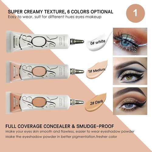 LOKFAR Matte Eyeshadow Primer - Waterproof & Smudge-Proof Formula for Oily Lids | 2 Pack Set A