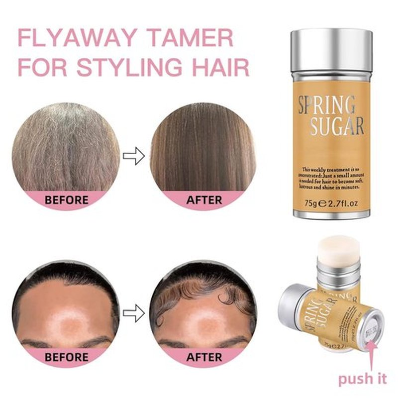 Hair Wax Stick with Boar Bristle Brush and Rat Tail Comb – Edge Control Stick for Slick Back Hair, Flyaway & Frizz Control, Non Greasy Styling Pomade for Women & Men