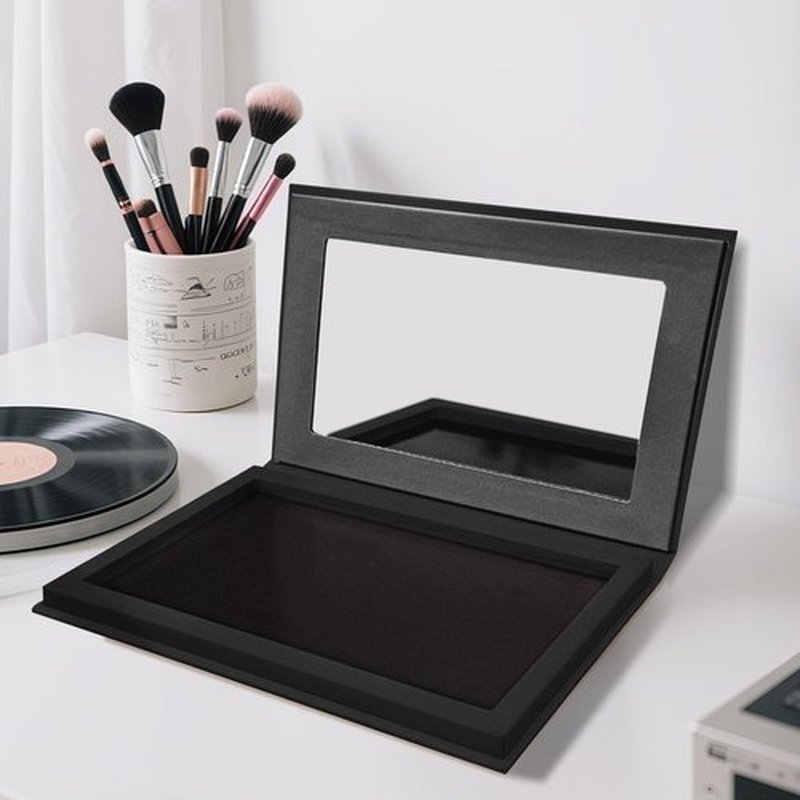 Empty Magnetic Eyeshadow Palette, Makeup Pans Organizer With Mirror Inside, 3D Frosted Finish Art Paper Palette (Cosmic Mystery)