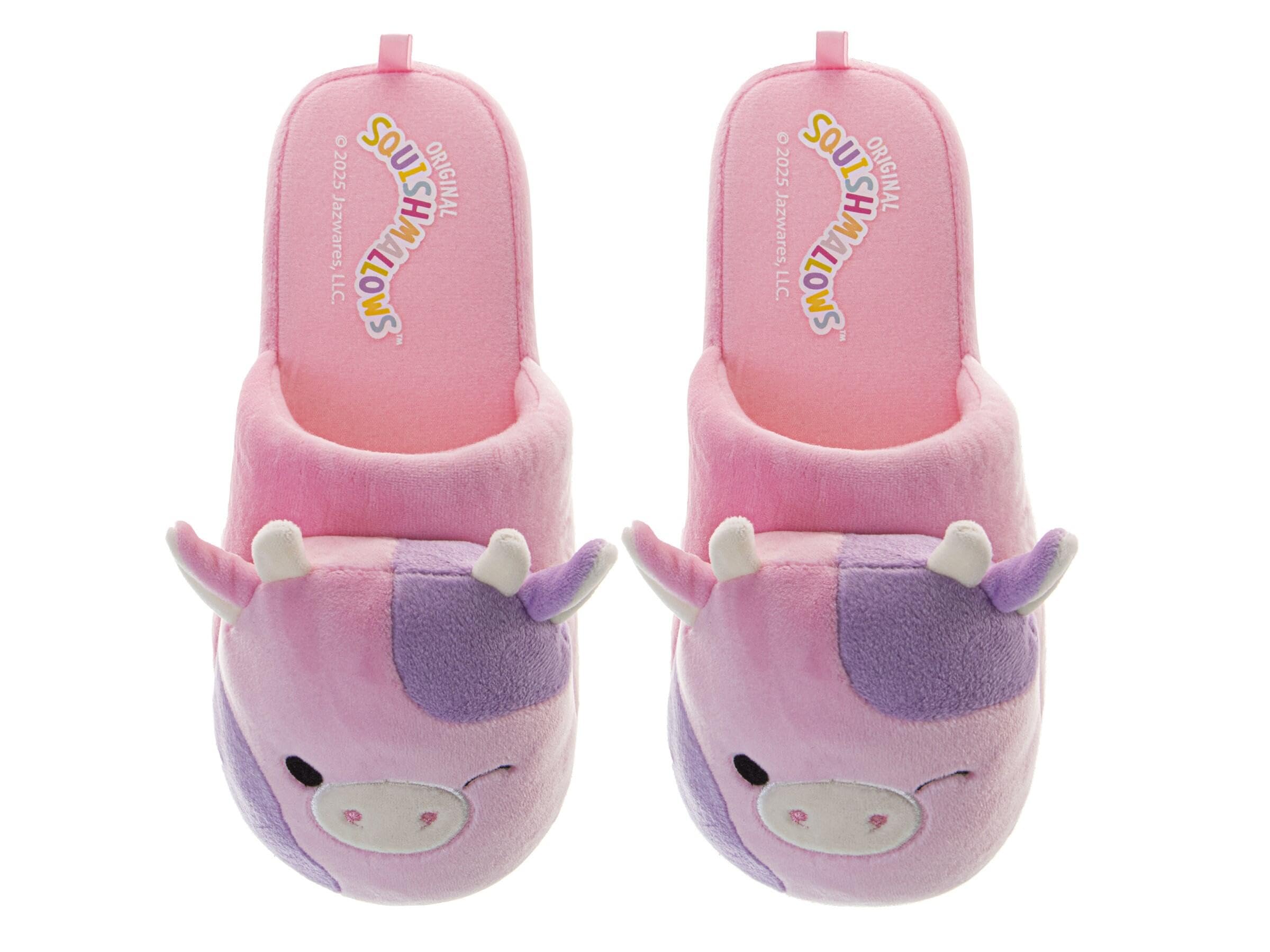 Squishmallows Slippers Sandals Warm Comfort Soft Slippers House Sandal- Patty the Cow (size 2-3 Big Kid)