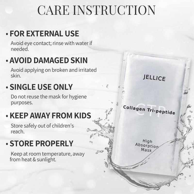 JELLICE High-Absorption Collagen Face Mask – Premium Japanese Sheet Mask with Collagen Tripeptides, Hyaluronic Acid, Niacinamide & Botanicals – Firming, Smoothing, Hydrating – 4 Pack