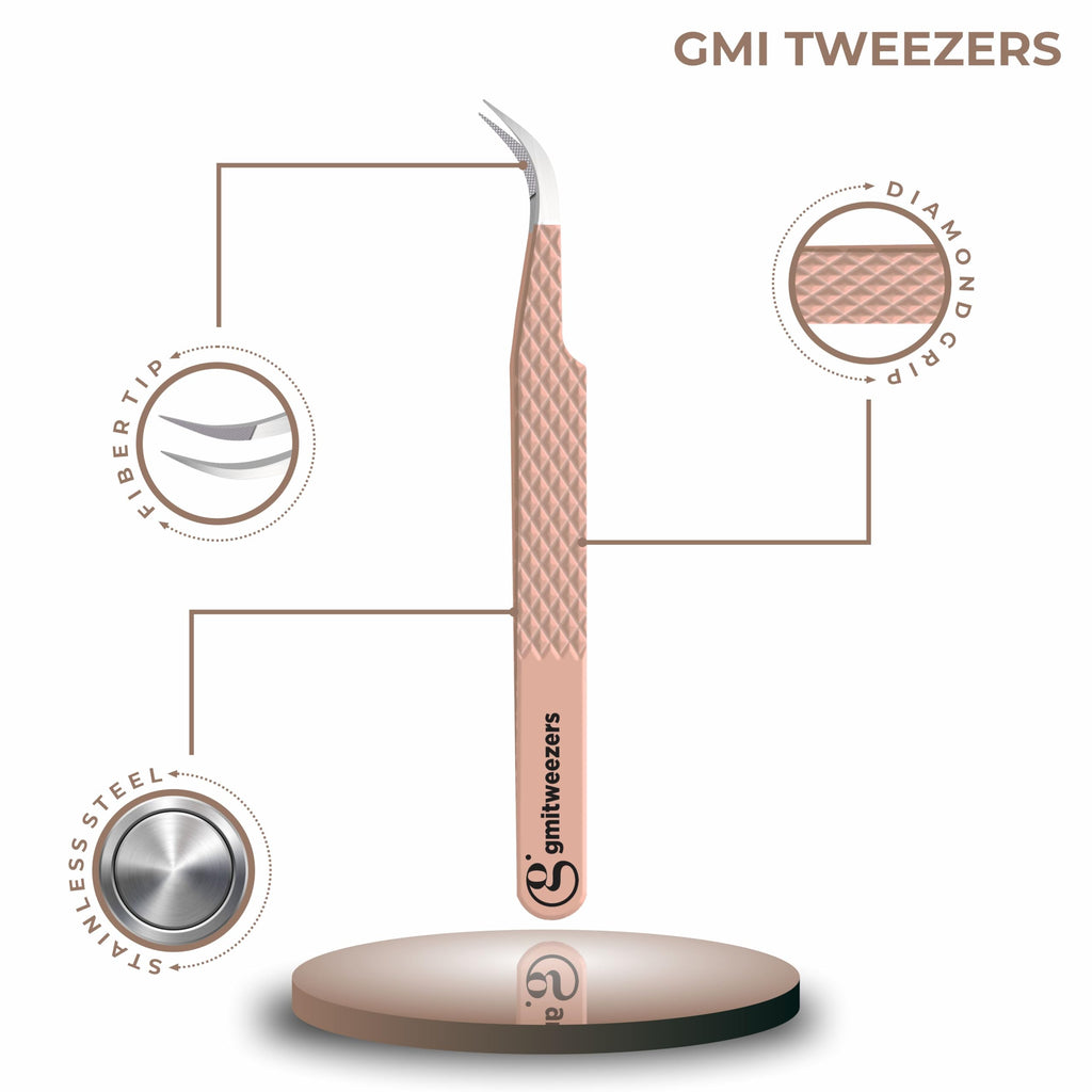 Fiber Tip Lash Tweezers For Eyelash Extension Tweezers Professional