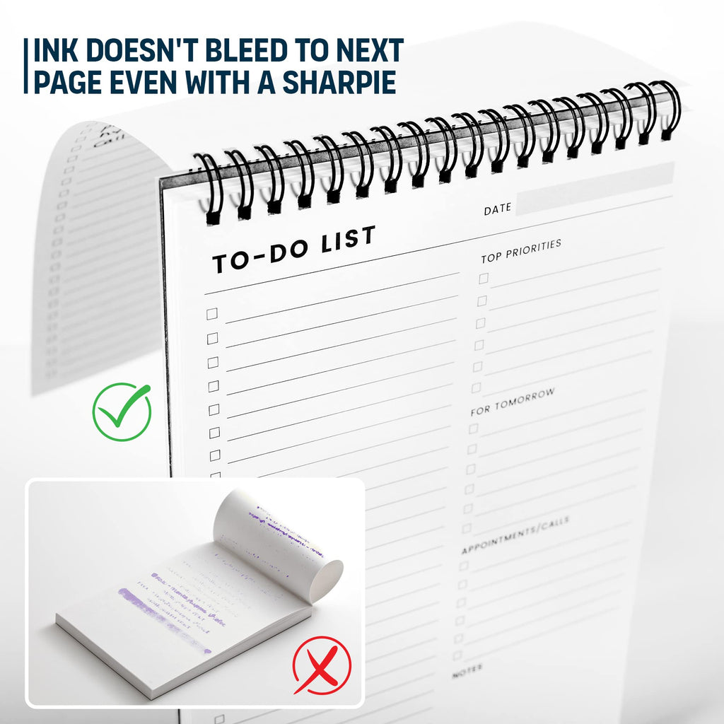 To Do List Notepad: With Multiple Functional Sections - 6.5 x 9.8" 60 Sheets - Spiral Daily Planner Notebook - Task CheckList Organizer Agenda Pad for Work - Note & Todo List Organization Notebooks