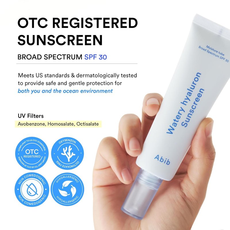 Abib Watery Hyaluron Sunscreen - Broad Spectrum SPF 30 | Moisturizing Sunblock with Hyaluronic Acid & Niacinamide, 1.69 fl oz