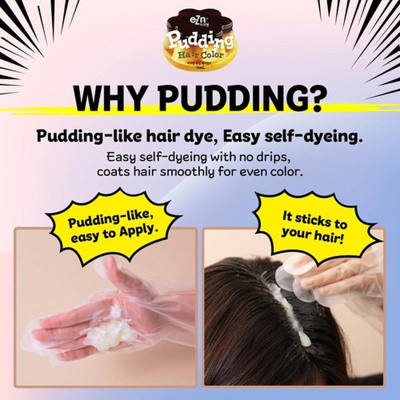 eZn Pudding Hair Dye - Mushroom Blond | Ammonia-Free, No-Drip Formula for Sensitive Scalps & Gentle Gray Coverage