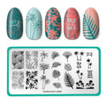 Maniology Shake Your Palm Fronds Nail Stamping Plate | Tropical and Beach Vibes Nail Art, Summer Manicure, Palm Trees DIY Patterns - Reusable, Rectangular, Stainless Steel Nail Art Template