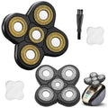 Universal 2PCS 5 Blades Head Shaver Replacement Blades Compatible with Freedom Gold Shaver and Some Brands. 5D Shaver Replacement Heads with Blade Cover and Cleaning Brush