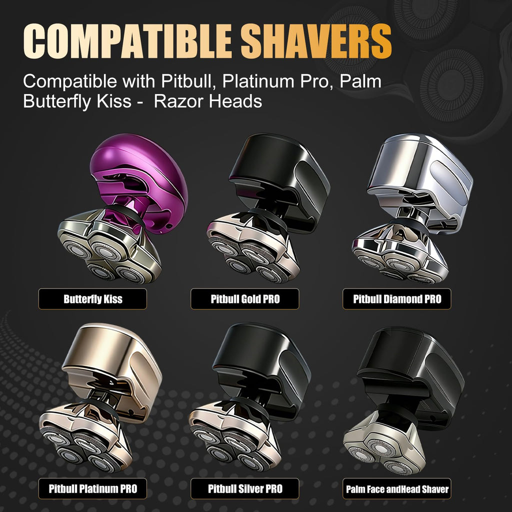 Magnetic Replacement Heads for Skull Shaver, 3Pack