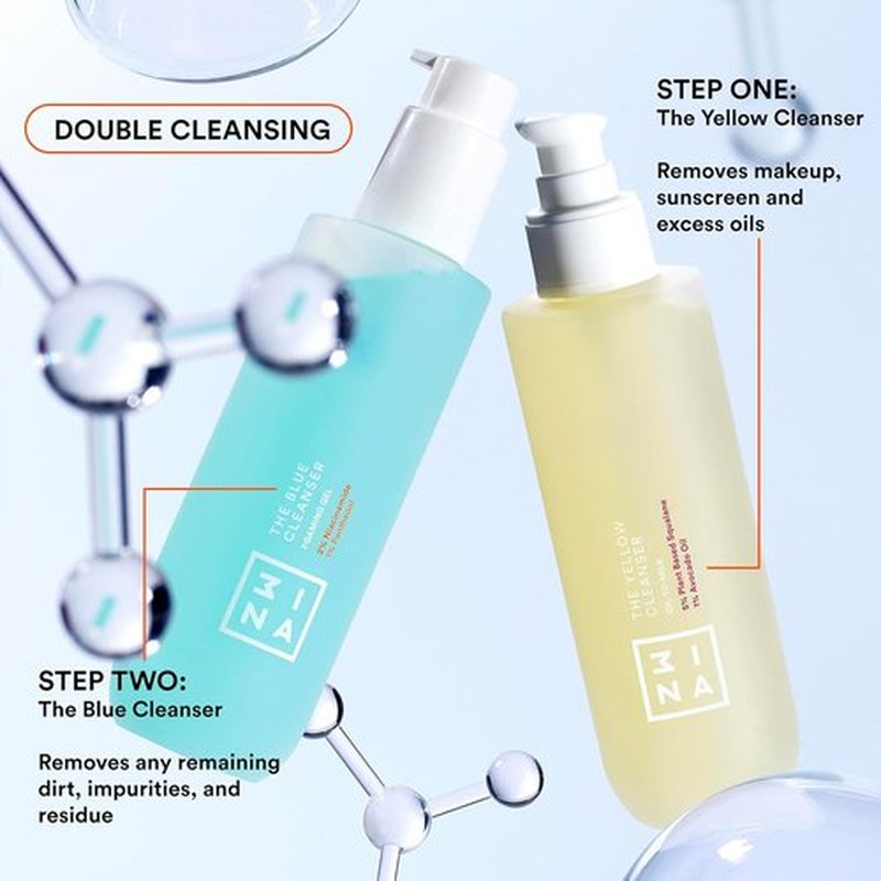3ina MAKEUP - Yellow Oil Cleanser with 5% Plant-Based Squalane & 1% Avocado Oil - Vegan & Cruelty-Free Face Care
