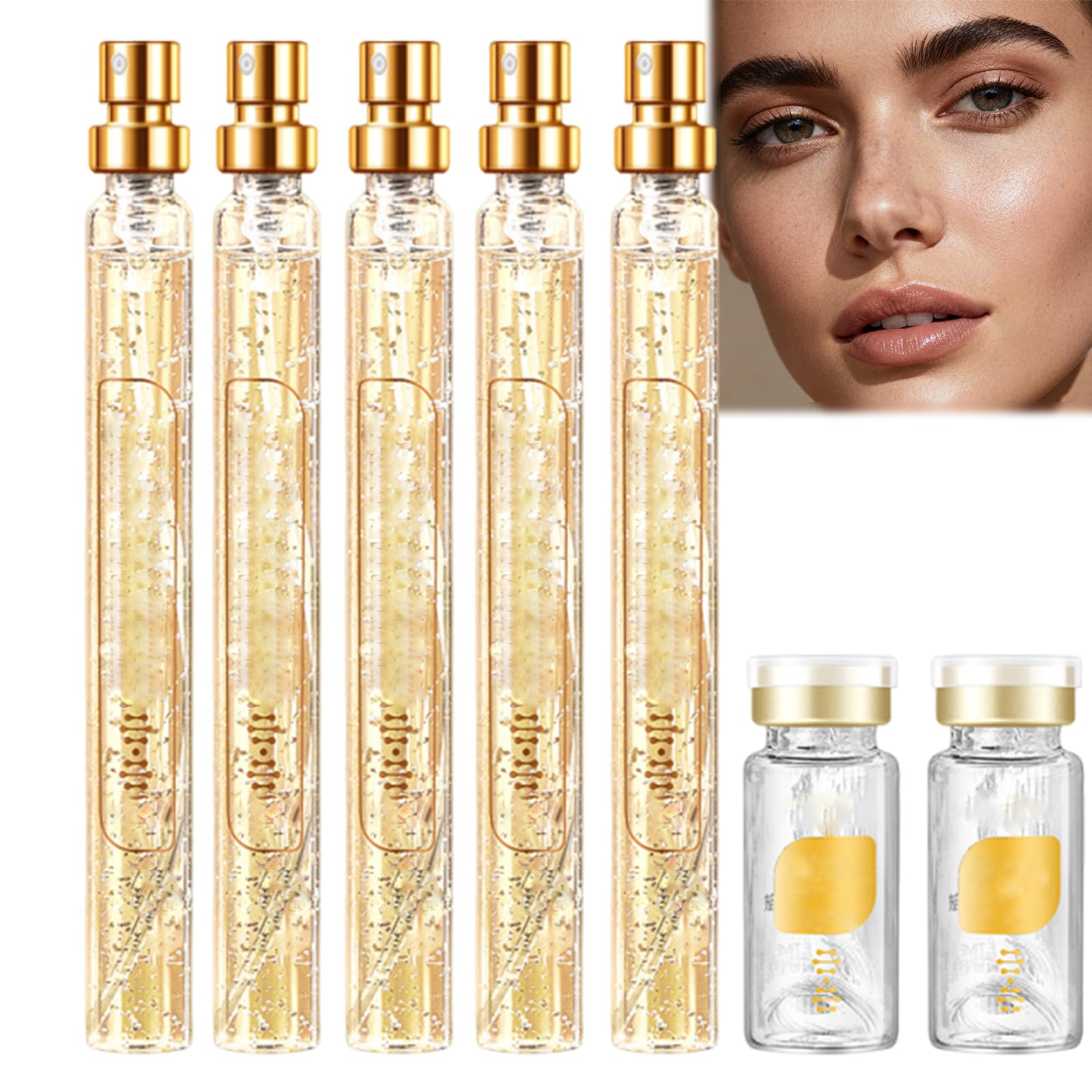 Silk Protein Thread Lifting Set,Silk Peptide Intensive Lifting Ampoule,Absorbable Collagen Thread for Face Lift, Smoothes Fine Lines